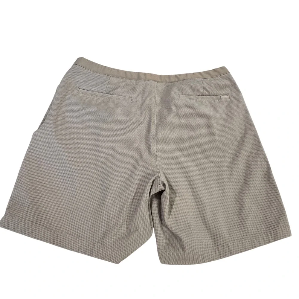Lizgolf Chino Shorts Womens Khaki 14 Audra‎ Knit Flat Front Stretch Zip Pocket
